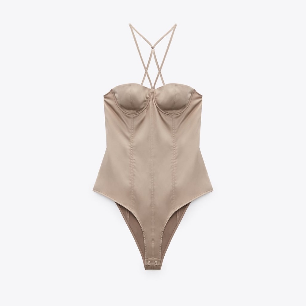 SATIN EFFECT CAMISOLE BODYSUIT